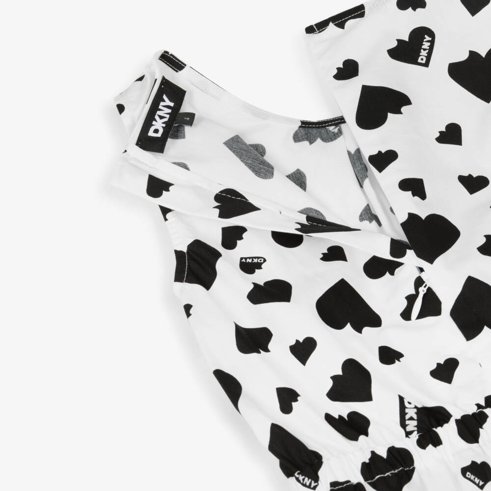 DKNY-Girls Cotton Dress with Heart Motif | Childrensalon Outlet