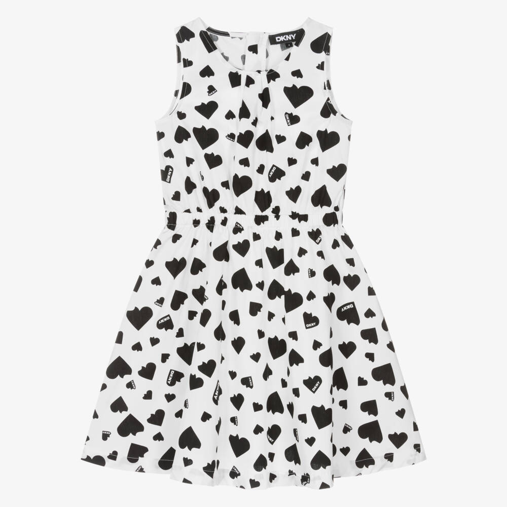 DKNY-Girls Cotton Dress with Heart Motif | Childrensalon Outlet