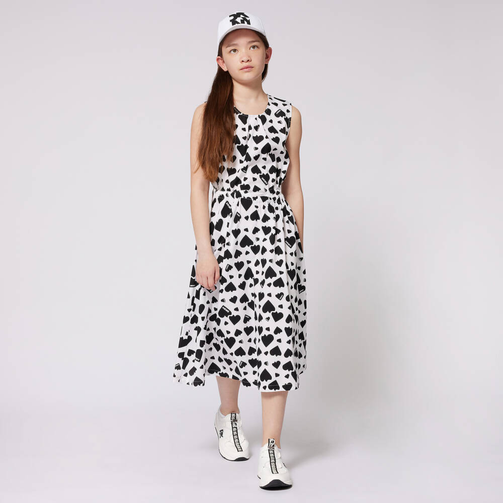 DKNY-Girls Cotton Dress with Heart Motif | Childrensalon Outlet
