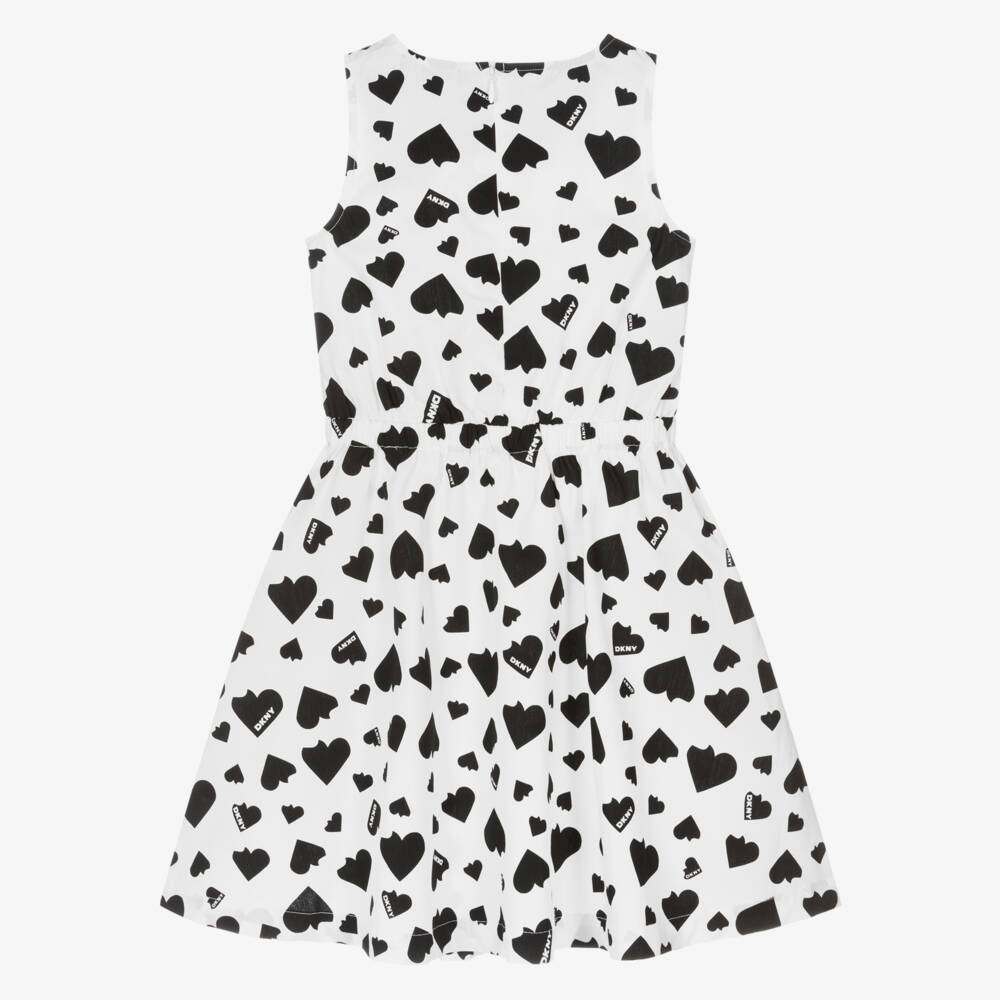 DKNY-Girls Cotton Dress with Heart Motif | Childrensalon Outlet
