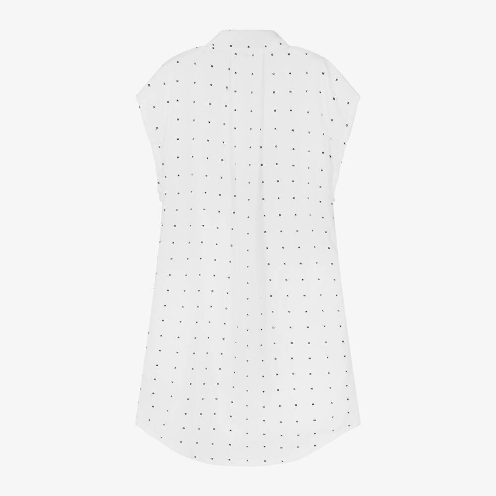 DKNY-Girls Cotton Shirt Dress in White | Childrensalon Outlet