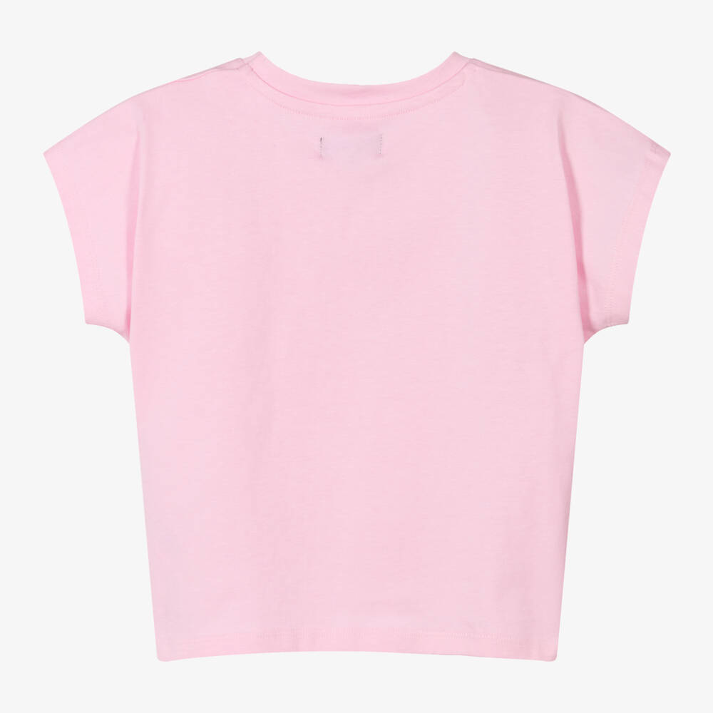 DKNY-Girls Cotton Tee with Pink Knot | Childrensalon Outlet