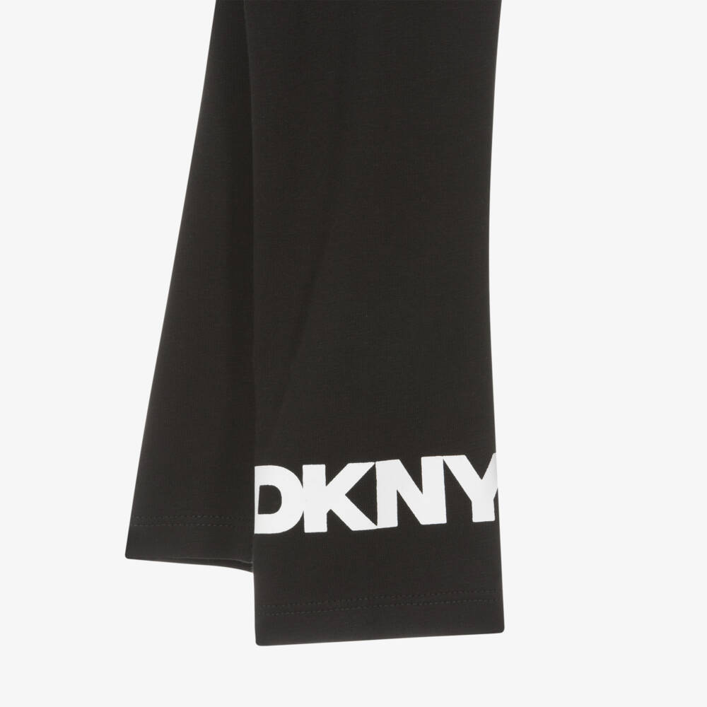DKNY-ليقنز قطن عضوي لون أسود للبنات | Childrensalon Outlet