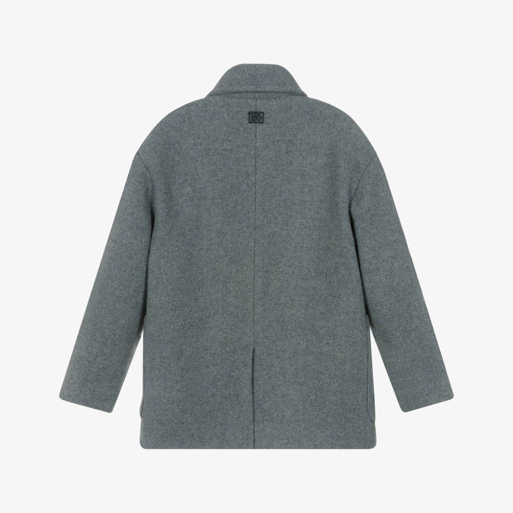 DKNY-معطف صوف رمادي أنيق للبنات | Childrensalon Outlet