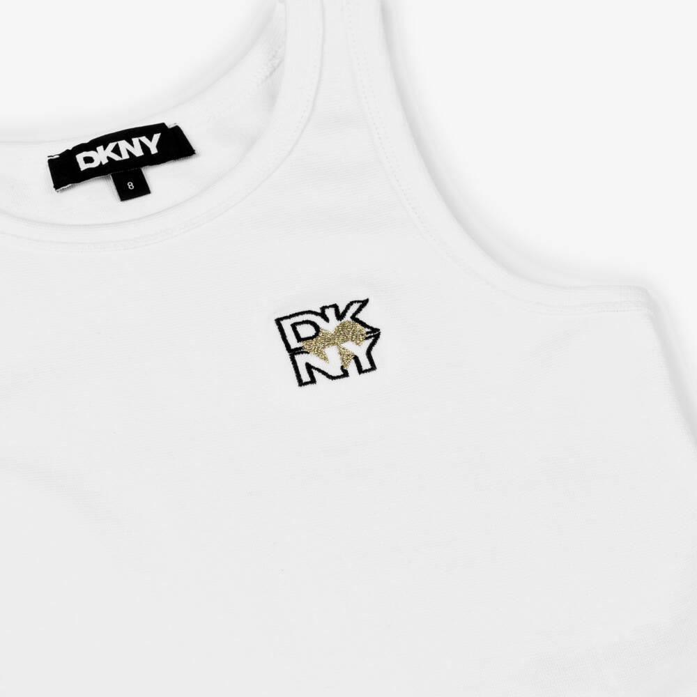 DKNY-Girls Elegant White Midi Dress | Childrensalon Outlet