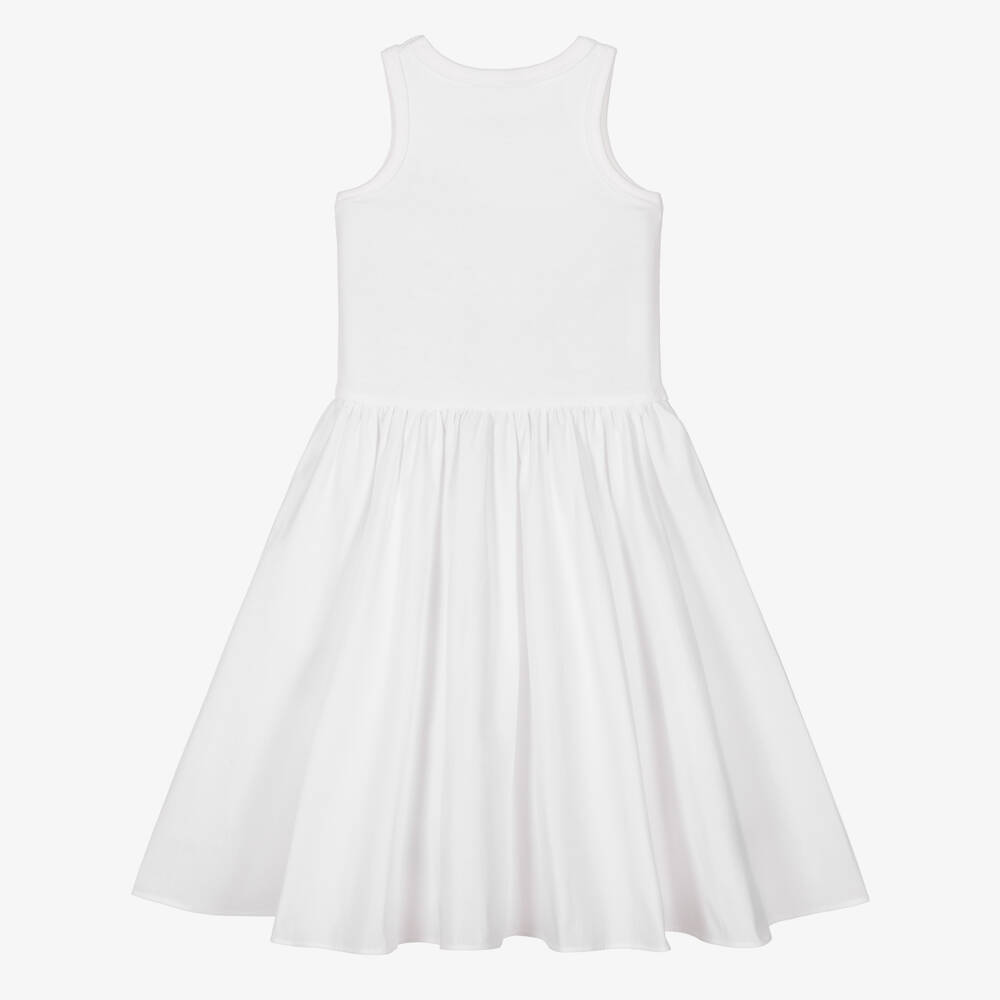 DKNY-Girls Elegant White Midi Dress | Childrensalon Outlet