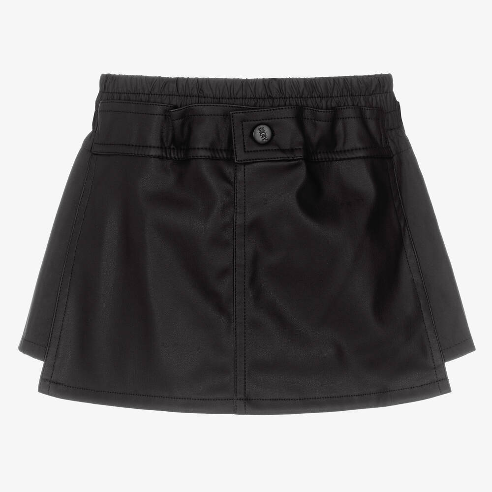 DKNY - Girls Faux Leather Logo Skirt | Childrensalon