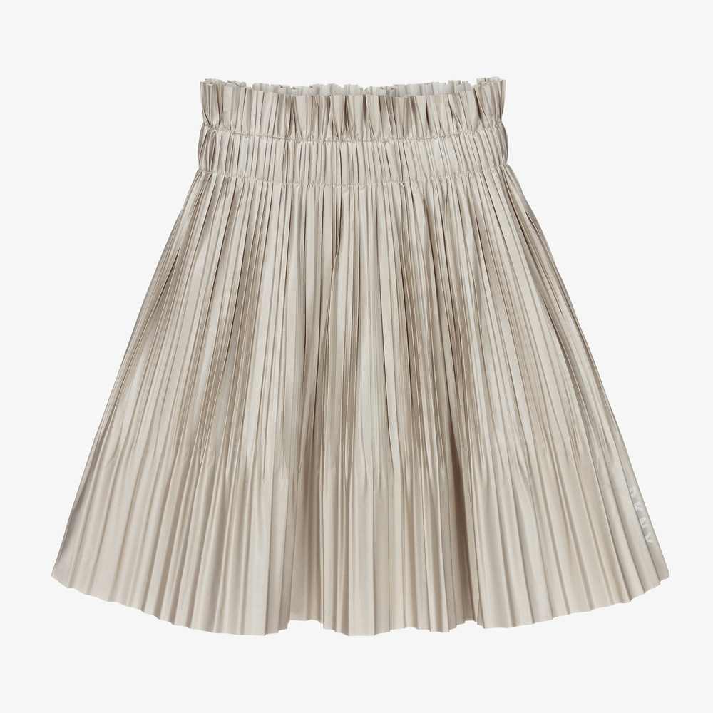 DKNY - Girls Gold Pleated Skirt | Childrensalon