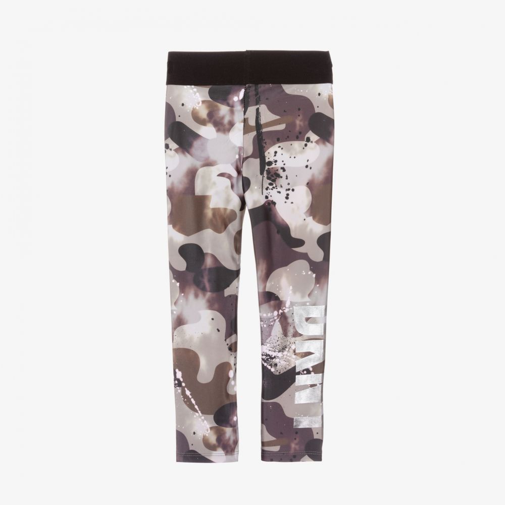 DKNY-Girls Green Camo Logo Leggings | Childrensalon Outlet