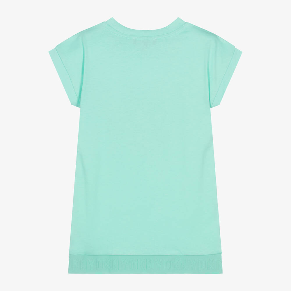 DKNY Girls Green Cotton Jersey Dress