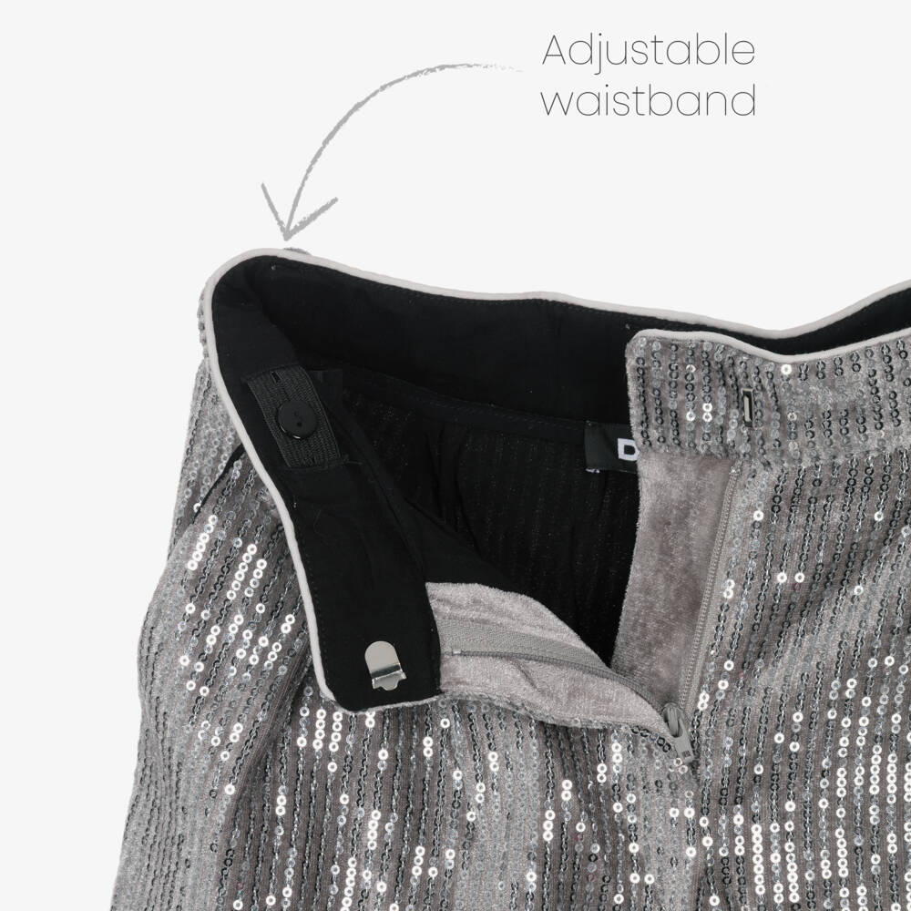 DKNY-بنطلون رمادي لامع بالترتر للبنات | Childrensalon Outlet