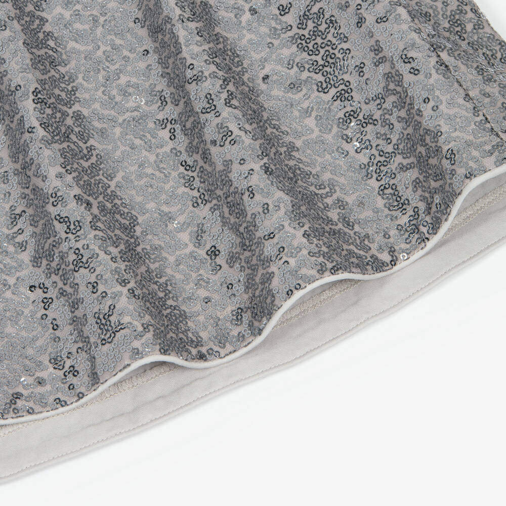 DKNY-Girls Grey Tulle & Silver Sequin Dress | Childrensalon Outlet