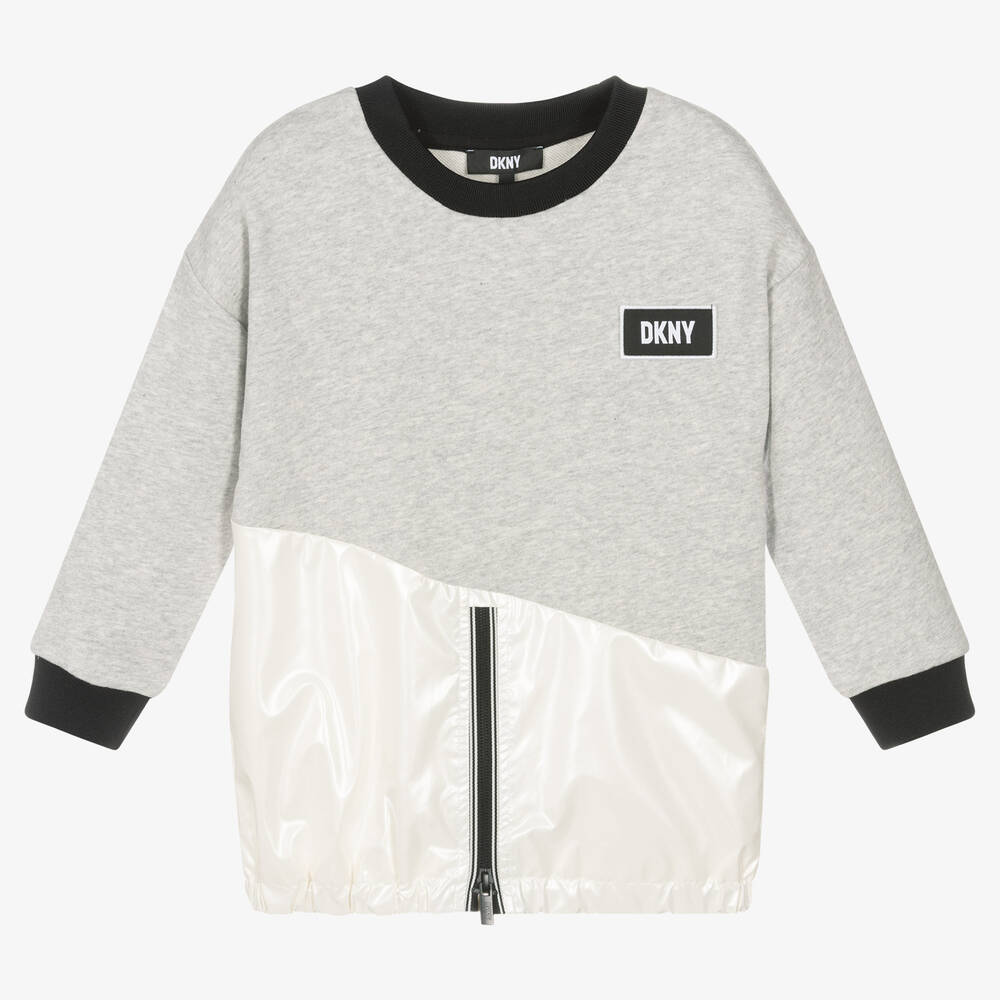 DKNY - Robe grise zippée Fille | Childrensalon