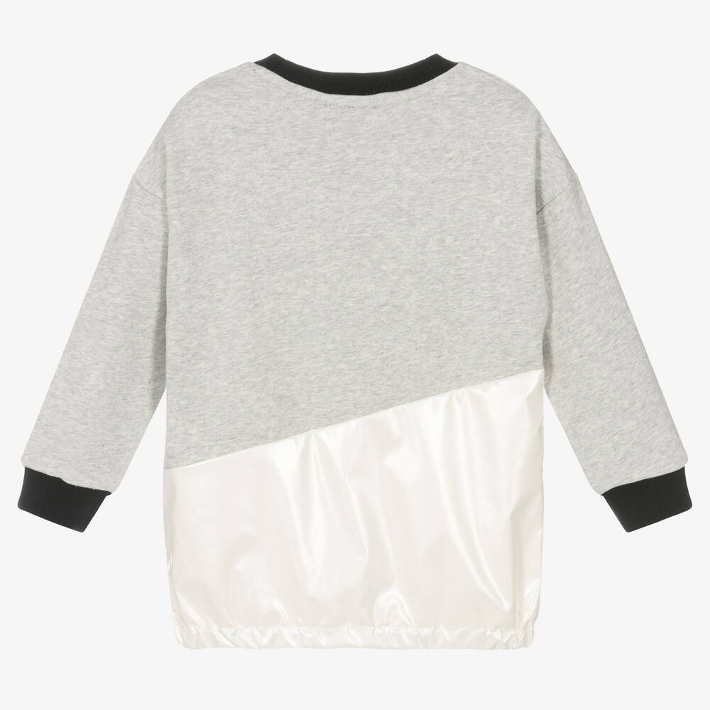 DKNY-Girls Grey Zip-Detail Dress | Childrensalon Outlet