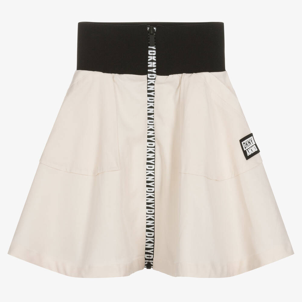 DKNY - Baumwoll-Twill-Rock in Elfenbein | Childrensalon