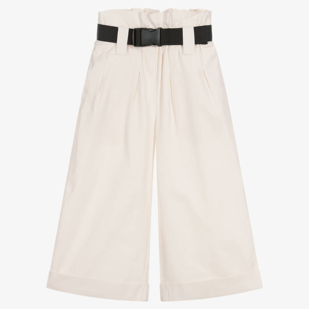 DKNY-Girls Ivory Wide Leg Trousers | Childrensalon Outlet