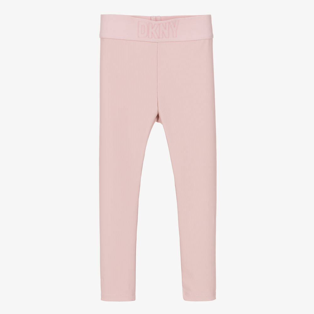 DKNY - Girls Lilac Ribbed Leggings | Childrensalon