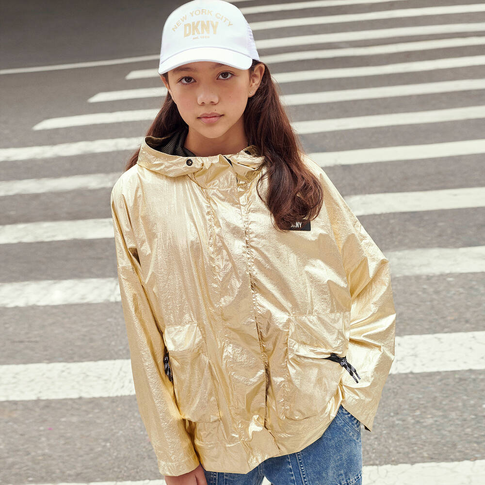 DKNY Girls Metallic Gold Jacket Childrensalon Outlet