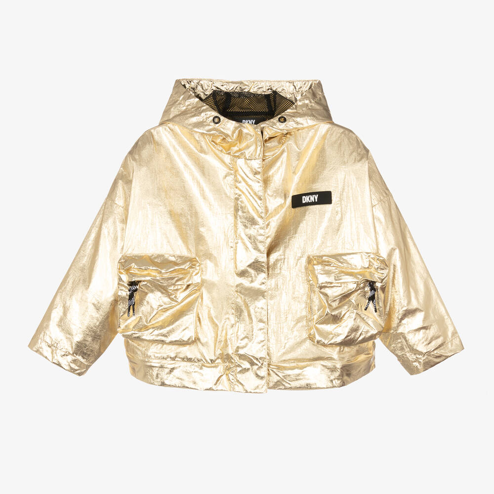 DKNY-Girls Metallic Gold Jacket | Childrensalon Outlet