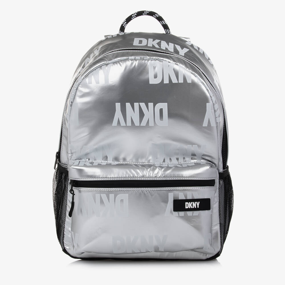 DKNY - Рюкзак цвета серебристый металлик для девочек (38см) | Childrensalon
