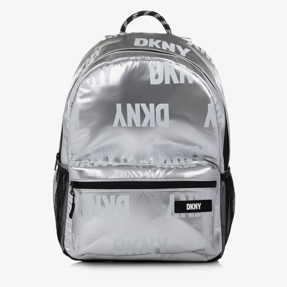 DKNY - Girls Metallic Silver Backpack (38cm) | Childrensalon