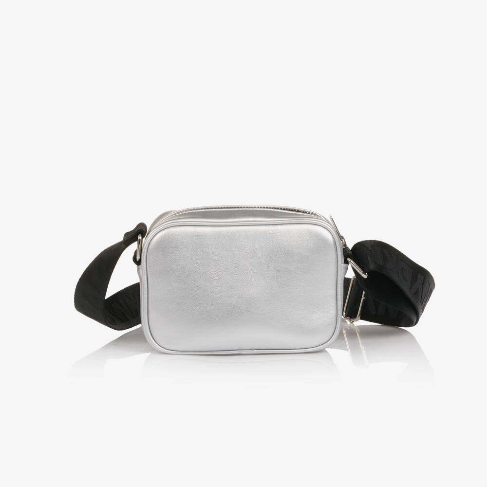 DKNY-Girls Metallic Silver Faux Leather Bag (18cm) | Childrensalon Outlet