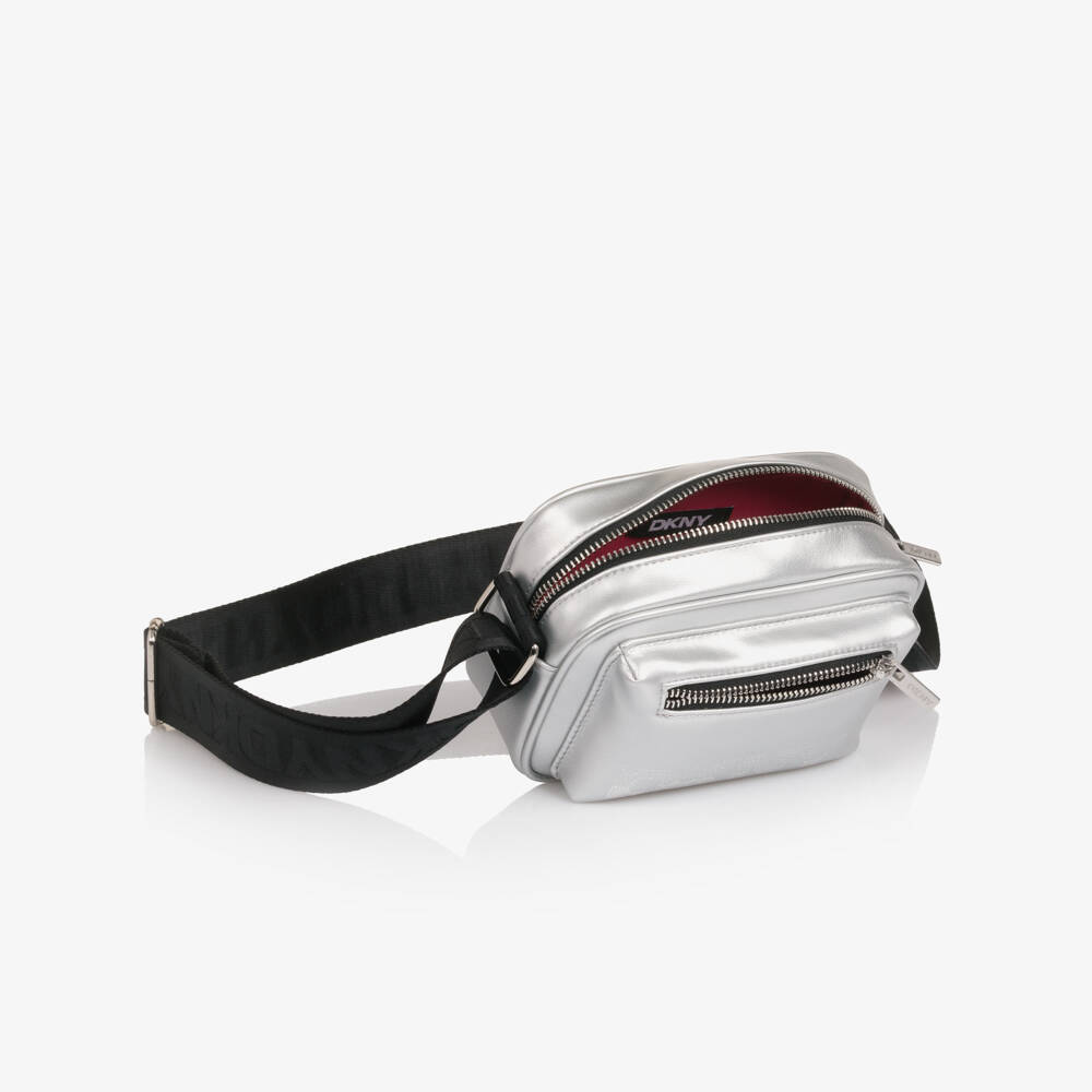 DKNY-Girls Metallic Silver Faux Leather Bag (18cm) | Childrensalon Outlet