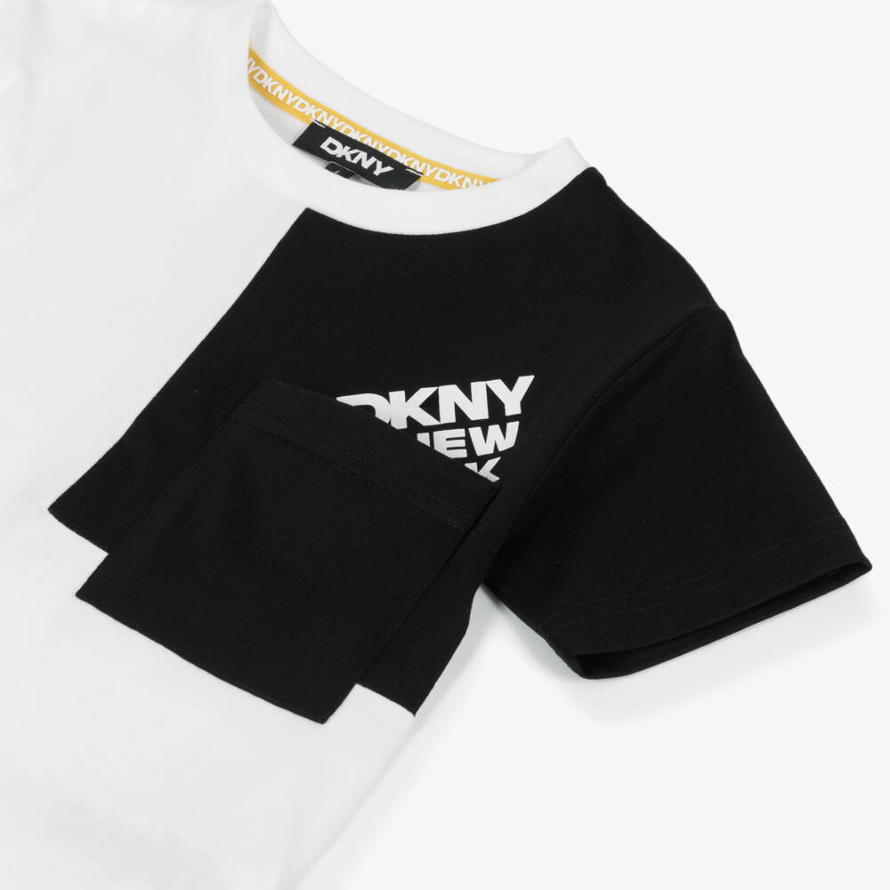 DKNY-Girls Monochrome Organic Cotton Tee | Childrensalon Outlet