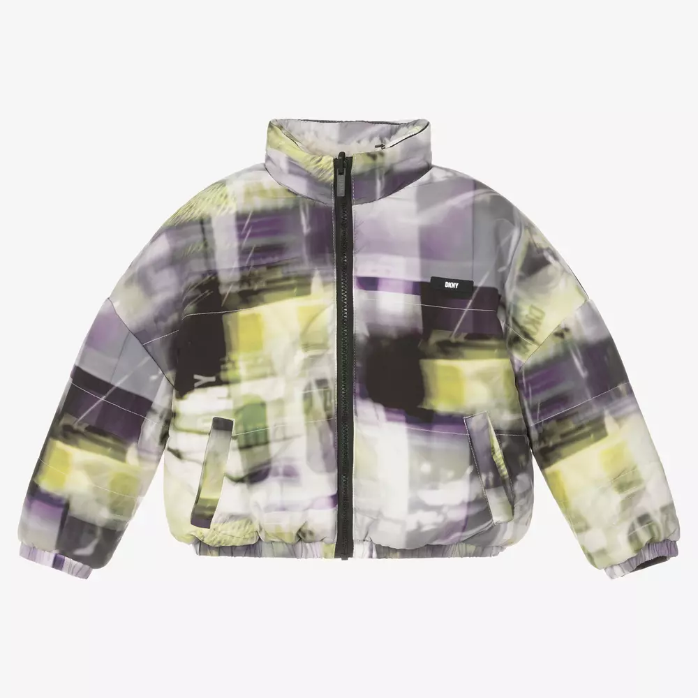 DKNY-Girls NYC Lights Reversible Jacket | Childrensalon Outlet