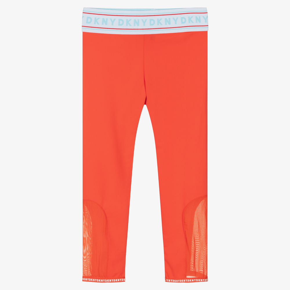 DKNY - Оранжевые легинсы для девочек | Childrensalon