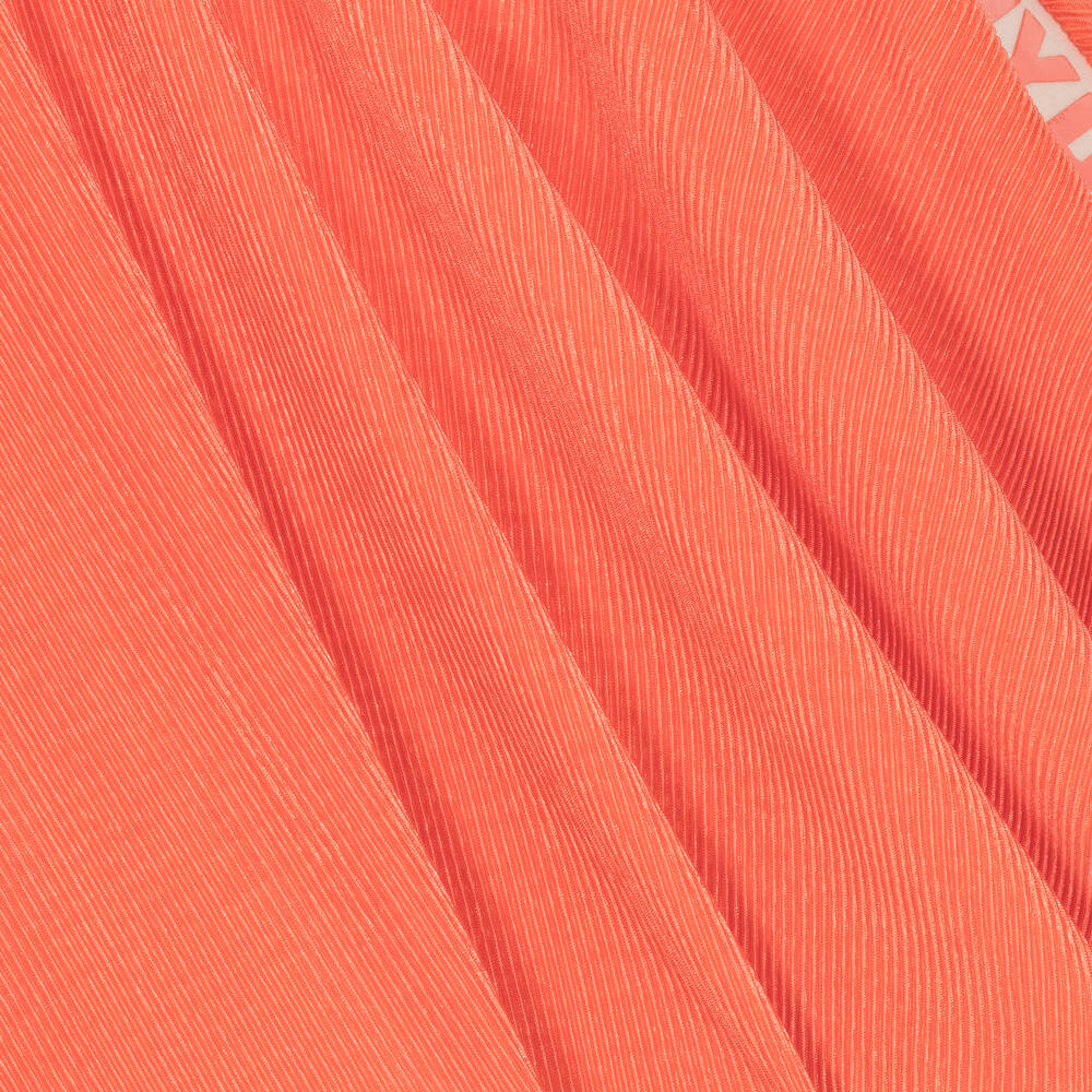 DKNY-Girls Orange Plissé Jersey Midi Skirt | Childrensalon Outlet
