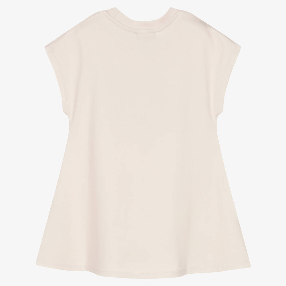 DKNY-Girls Pale Beige Logo Dress | Childrensalon Outlet