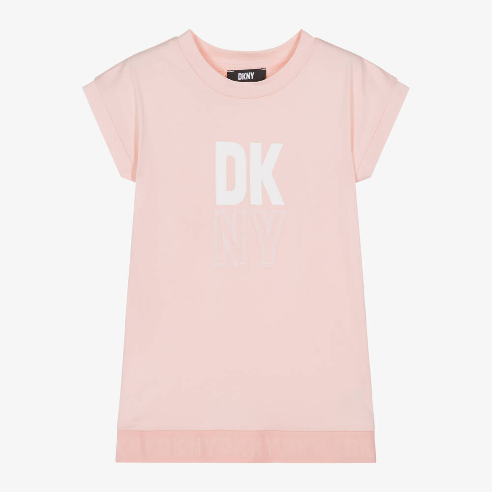 DKNY-Girls Pink Cotton Jersey Dress | Childrensalon Outlet