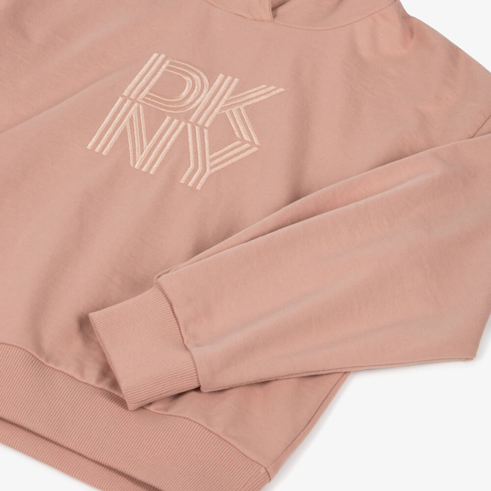 DKNY-Girls Pink Embroidered Logo Hoodie | Childrensalon Outlet