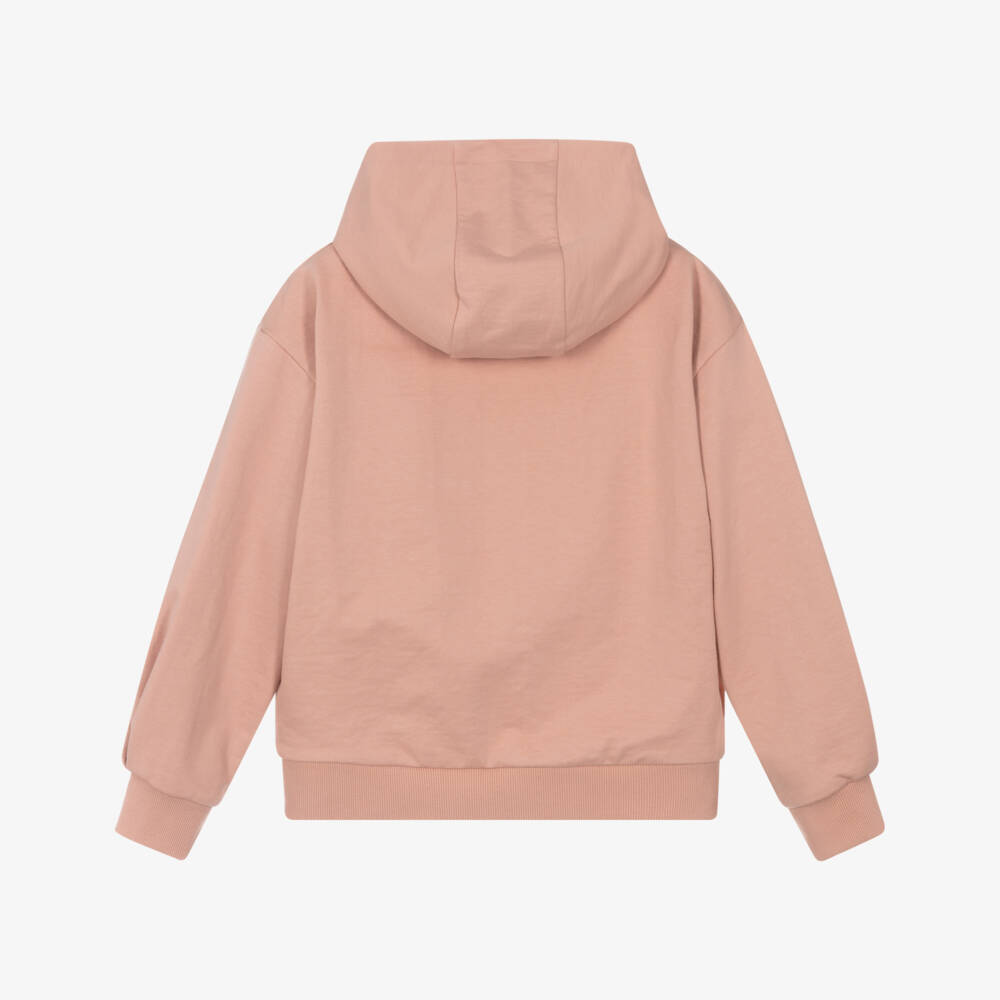 DKNY-Girls Pink Embroidered Logo Hoodie | Childrensalon Outlet