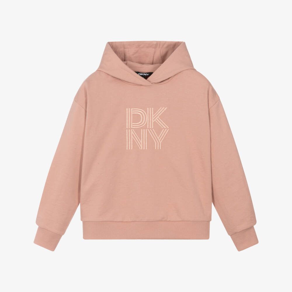 DKNY-Girls Pink Embroidered Logo Hoodie | Childrensalon Outlet