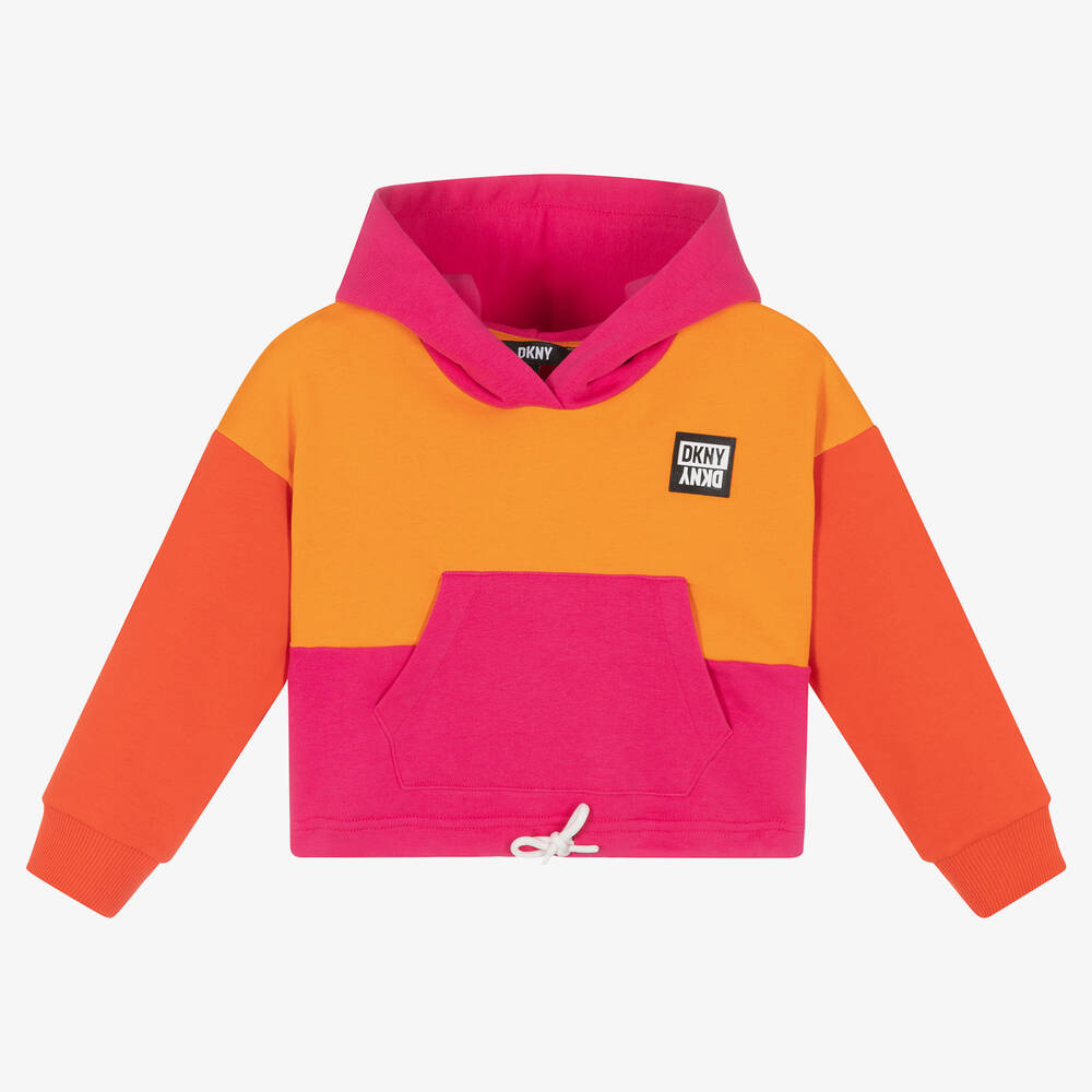 DKNY - Cropped-Kapuzenpulli in Pink-Orange | Childrensalon