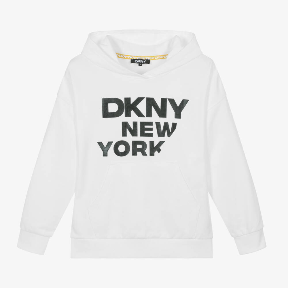 DKNY-Girls Pure White Cotton Pullover | Childrensalon Outlet