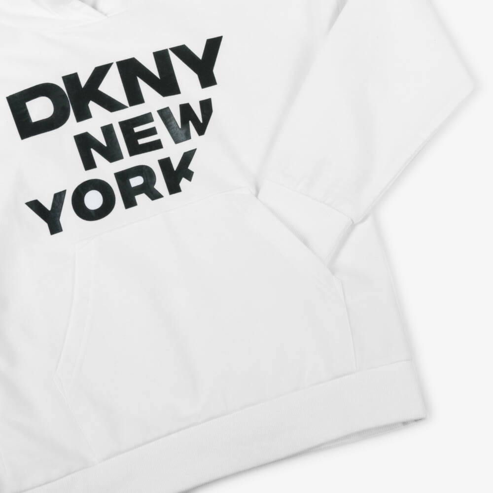 DKNY-Girls Pure White Cotton Pullover | Childrensalon Outlet