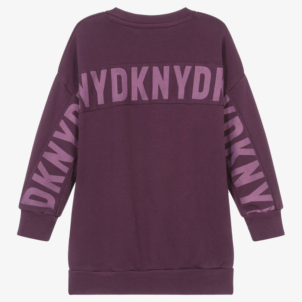 DKNY-سويتشيرت قطن لون بنفسجي للبنات | Childrensalon Outlet