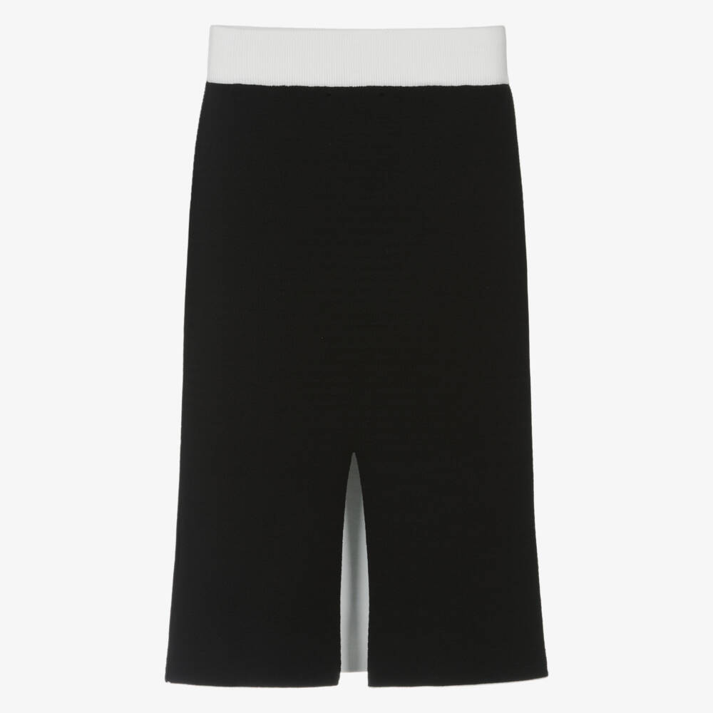 DKNY-تنورة بنات قابلة للعكس باللونين الأسود والأبيض | Childrensalon Outlet