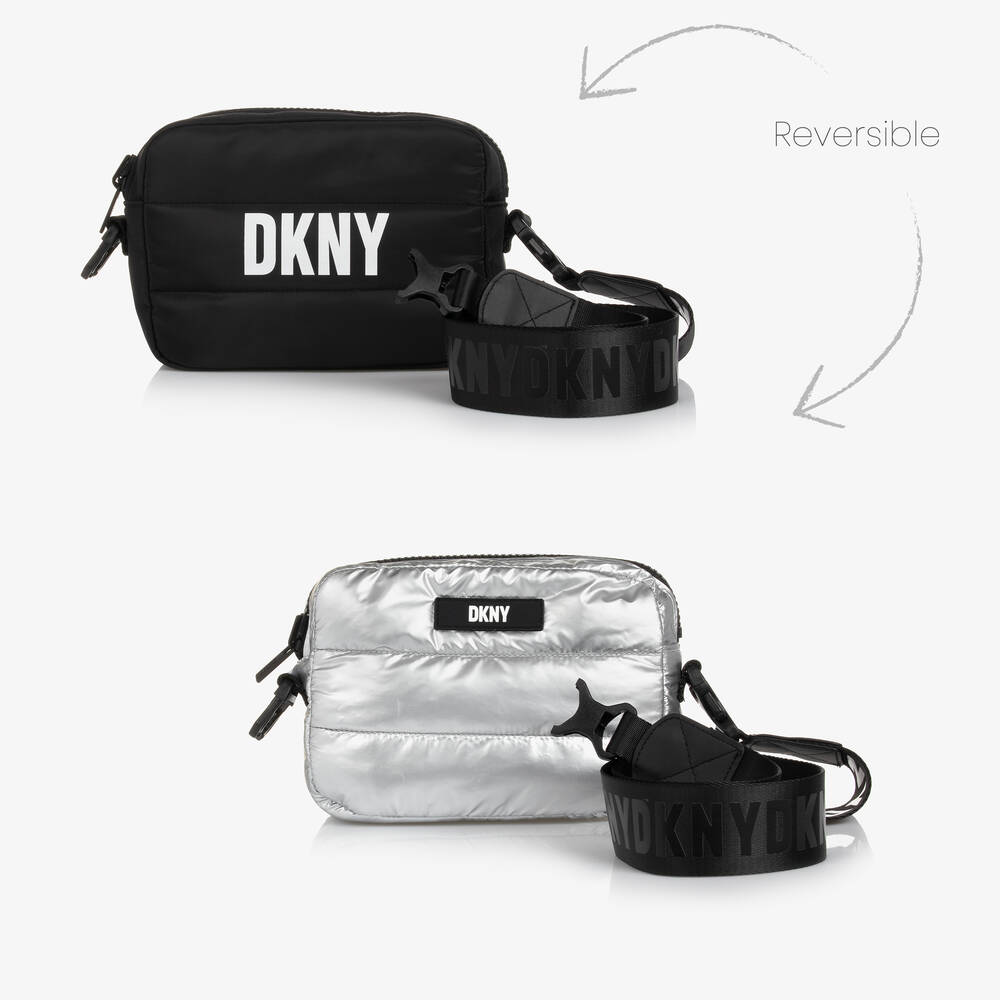 DKNY - Girls Reversible Black Shoulder Bag (23cm) | Childrensalon