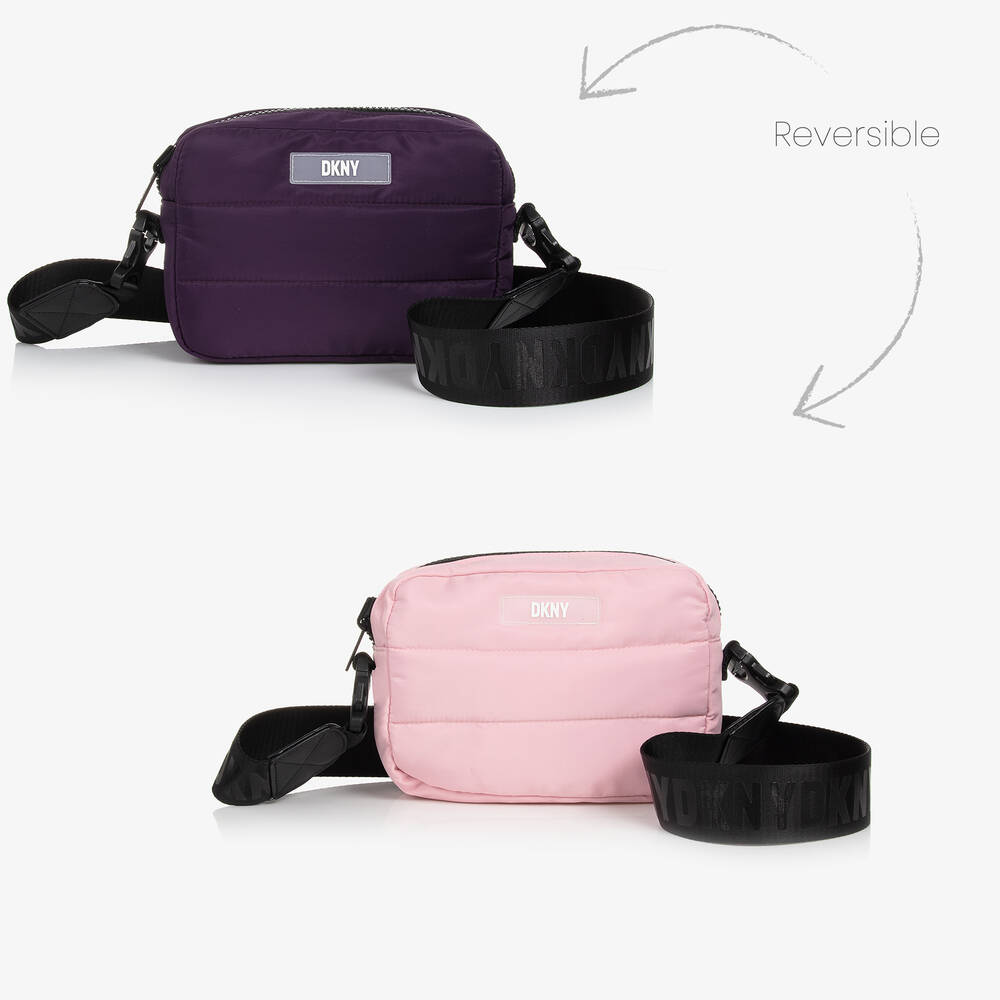 DKNY - Girls Reversible Purple Shoulder Bag (23cm) | Childrensalon