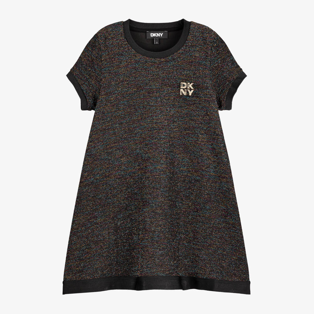 DKNY-Girls Shimmering Black Jersey Dress | Childrensalon Outlet
