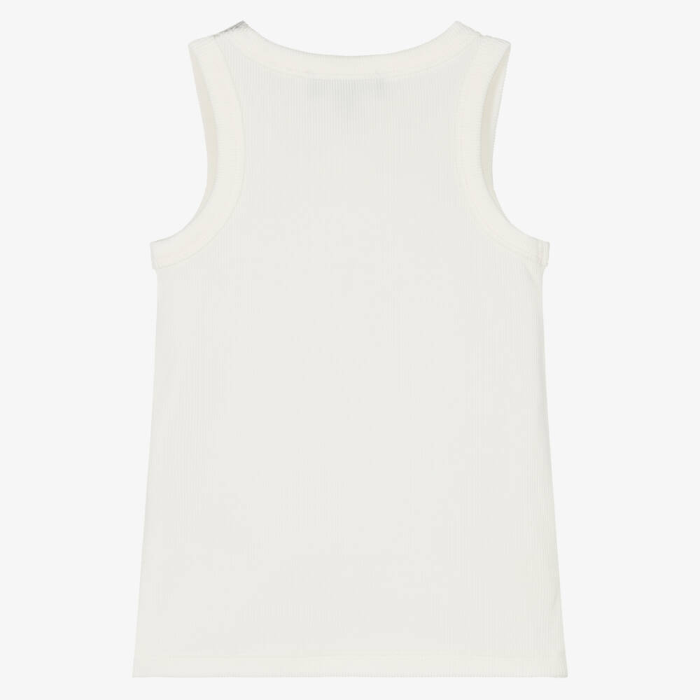 DKNY-Кремовая блестящая ребристая майка для девочек | Childrensalon Outlet