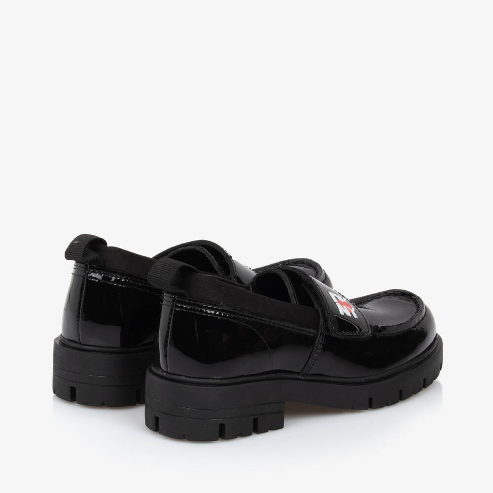 DKNY-Girls Shiny Black Leather Loafers | Childrensalon Outlet