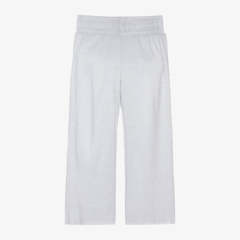 DKNY-Girls Silver Plissé Trousers | Childrensalon Outlet
