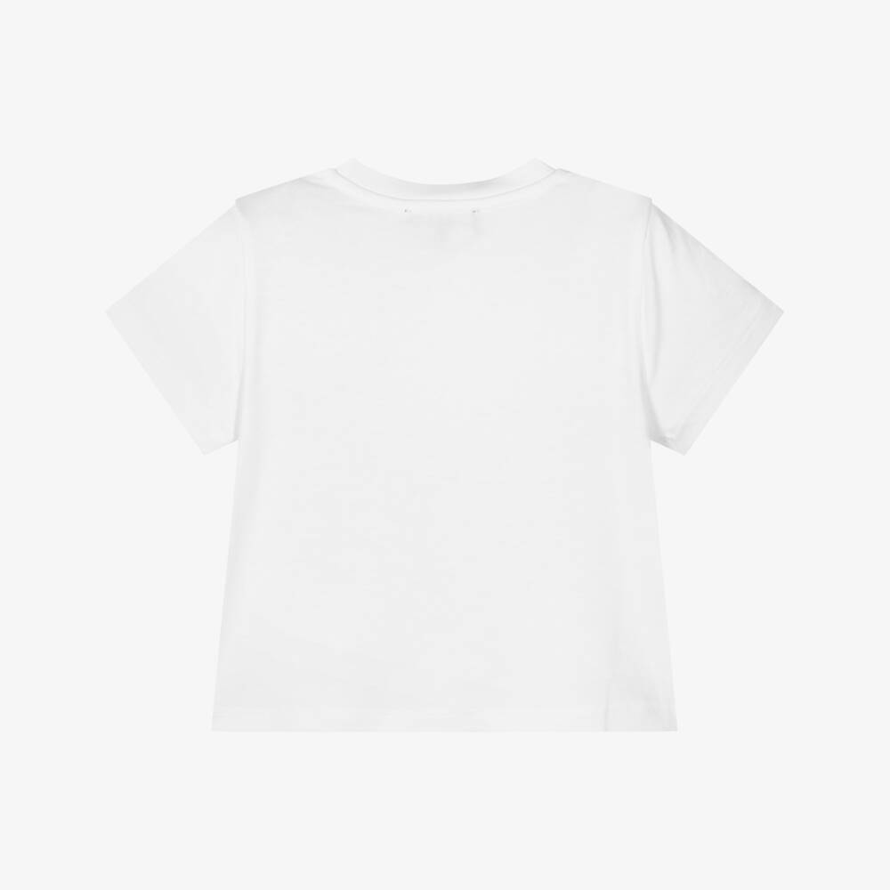 DKNY-Girls Silver & White Logo Tee | Childrensalon Outlet