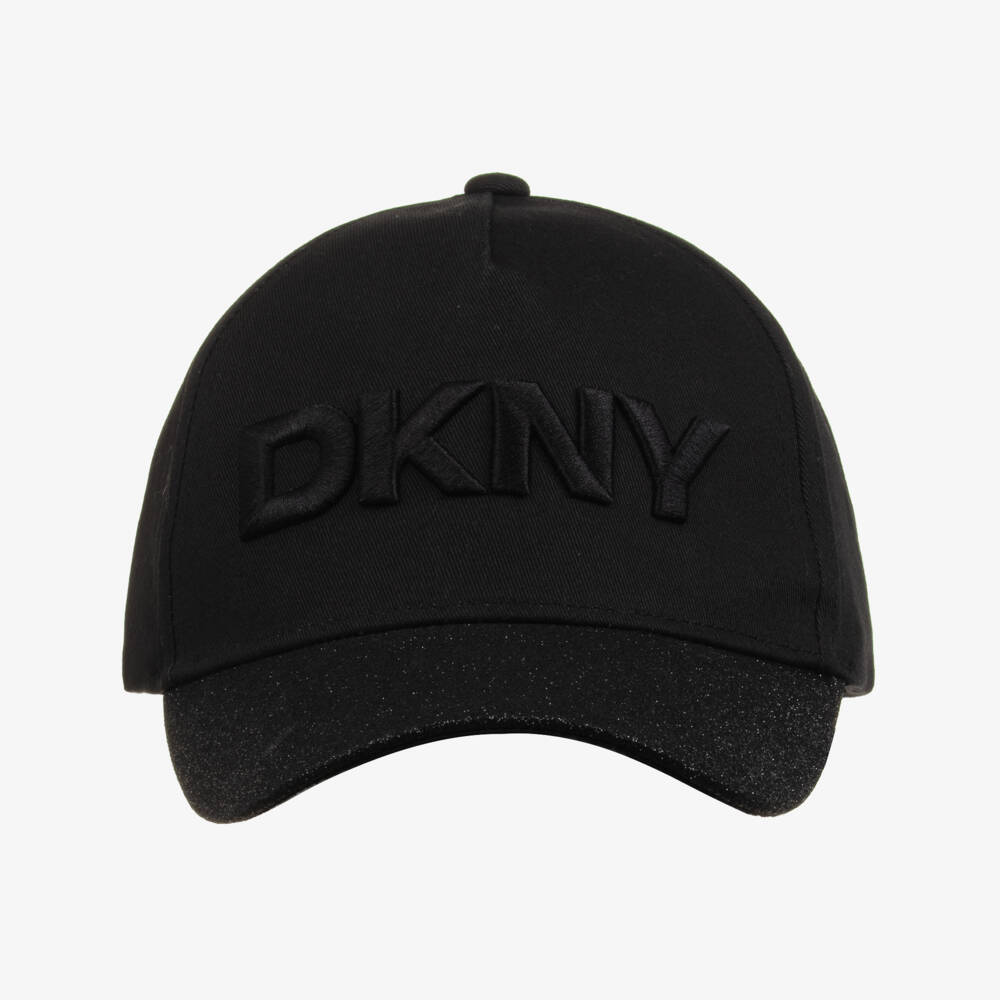 DKNY-Girls Sparkle Trim Black Cap | Childrensalon Outlet