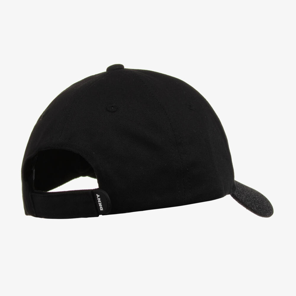 DKNY-Girls Sparkle Trim Black Cap | Childrensalon Outlet